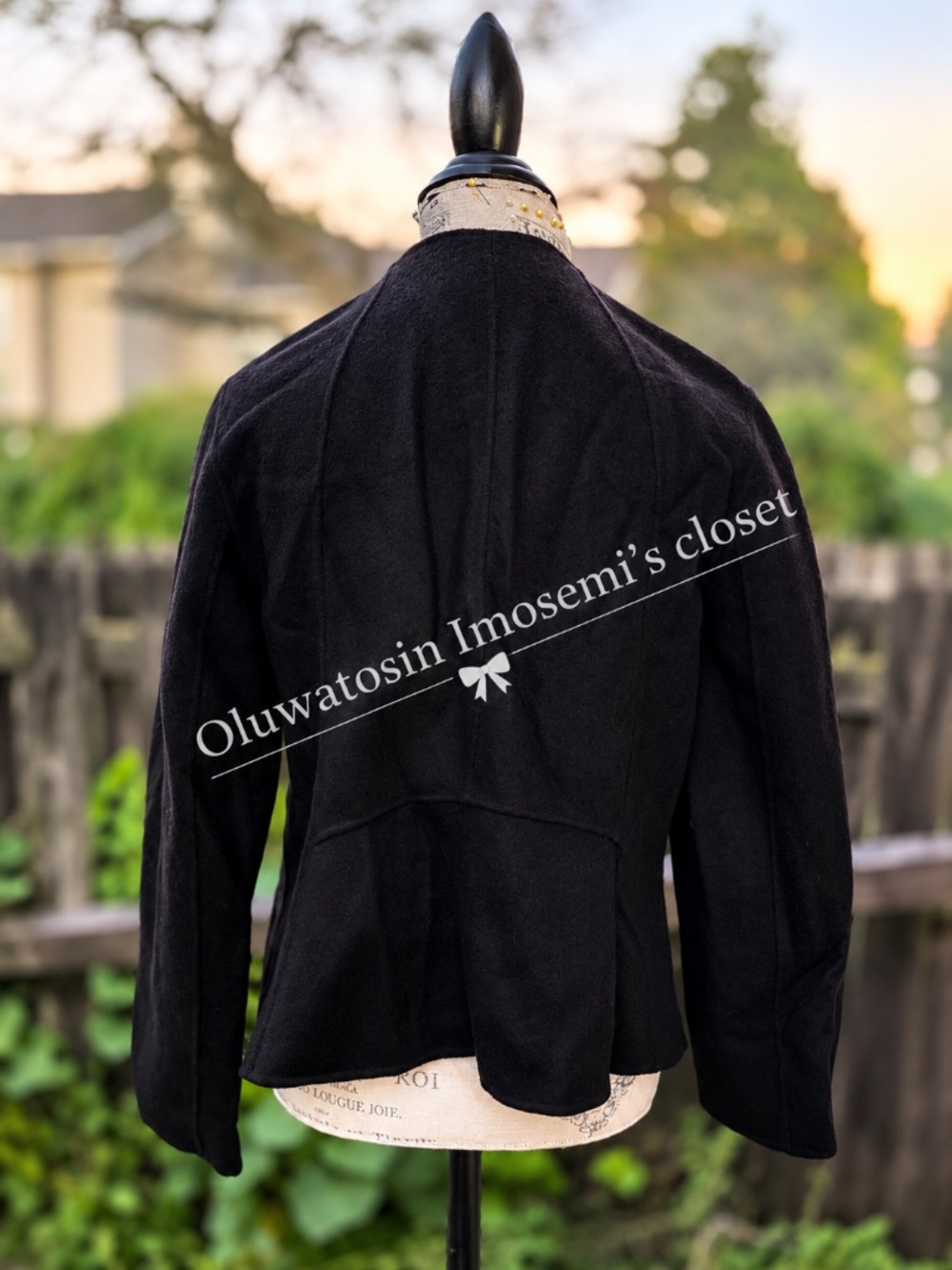 Classic Black Open-Front Jacket - Picture 4 of 5